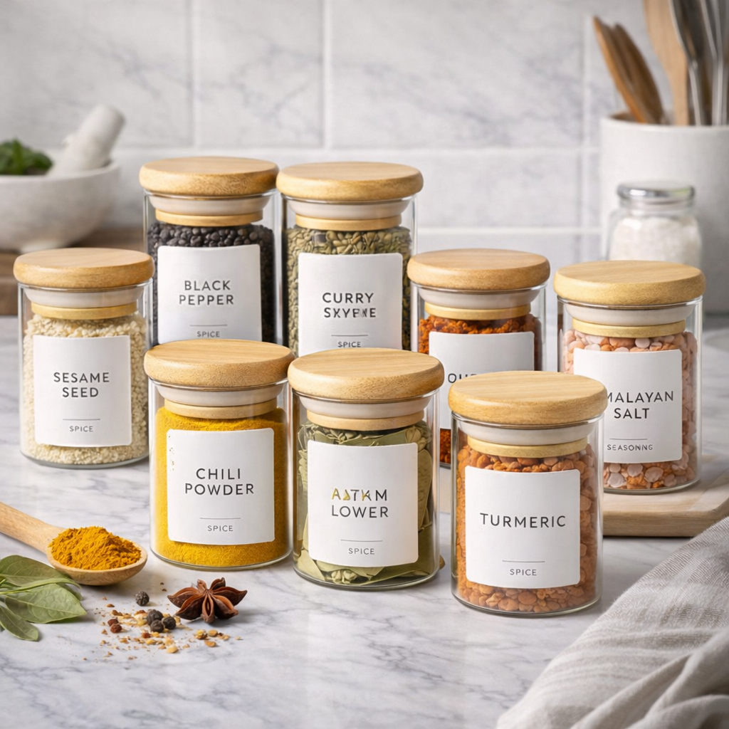 Modern Glass Spice Storage Containers