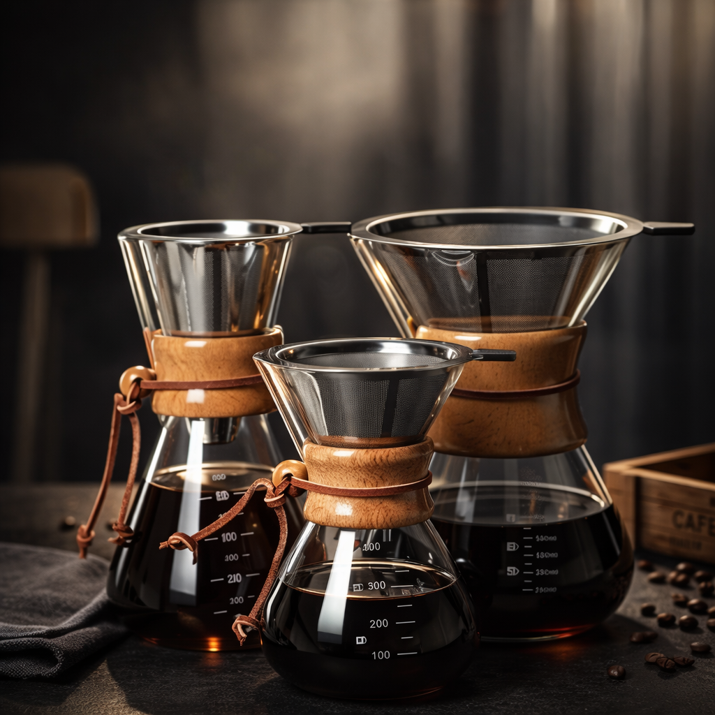 Barista Glass Pour-Over Coffee Brewer with Steel Mesh Filter