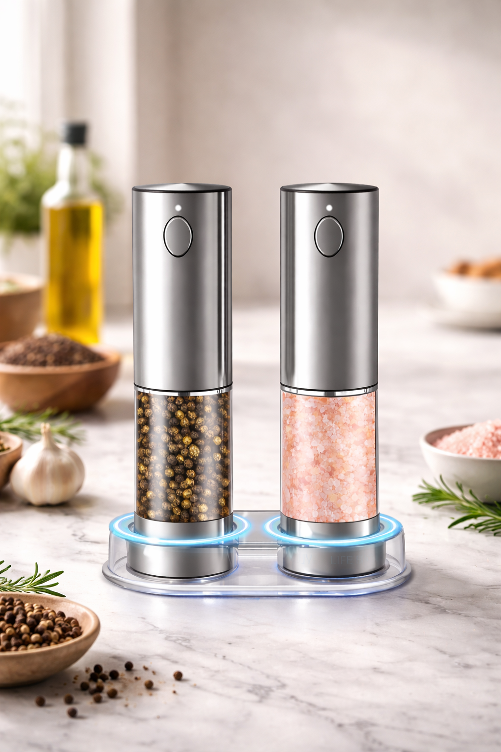 Electric Salt & Pepper Grinder Set