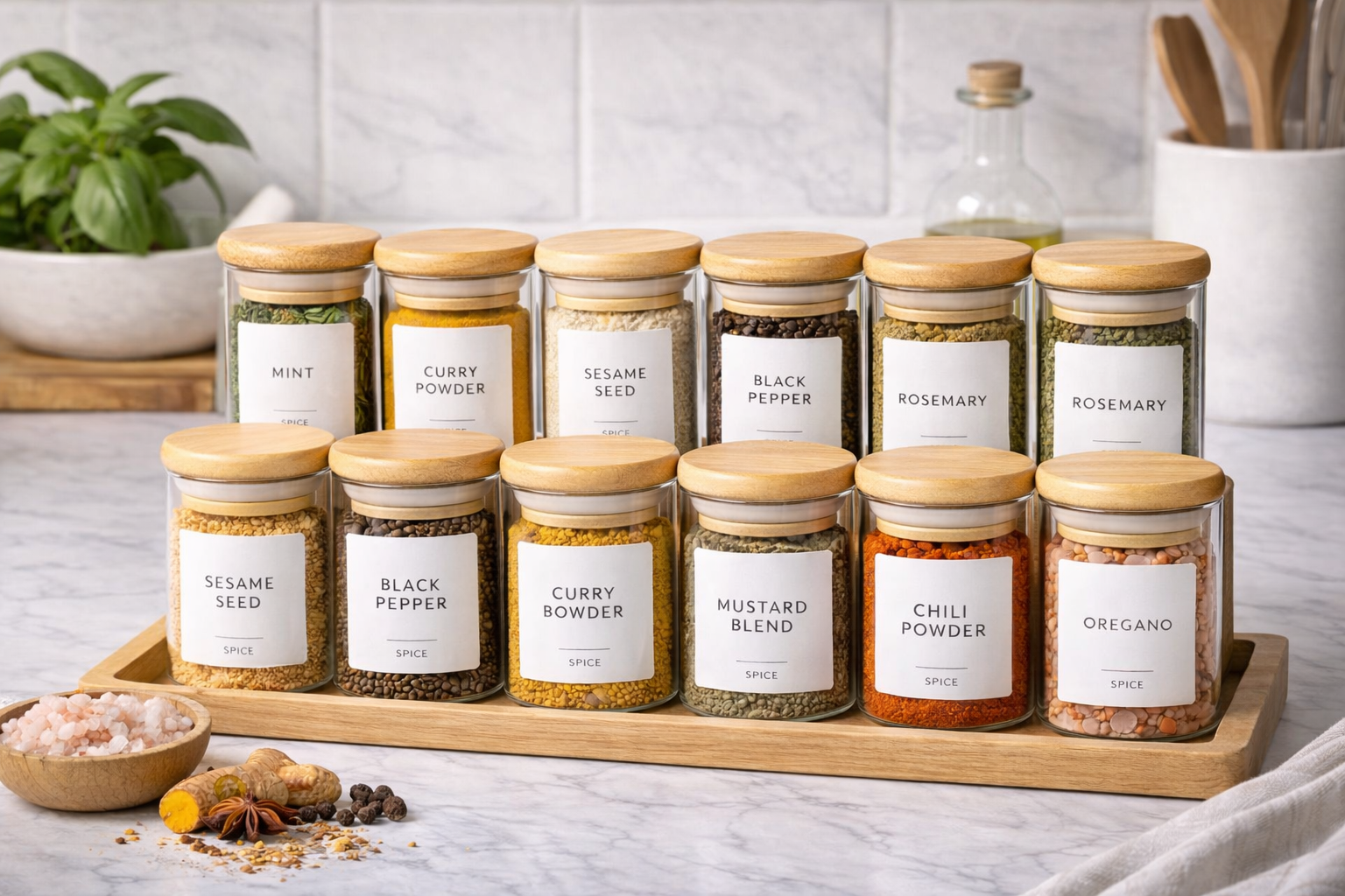 Modern Glass Spice Storage Containers