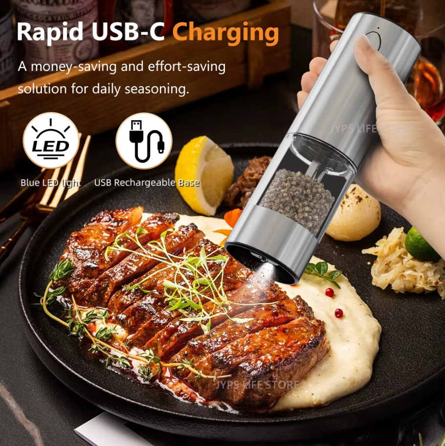 Electric Salt & Pepper Grinder Set