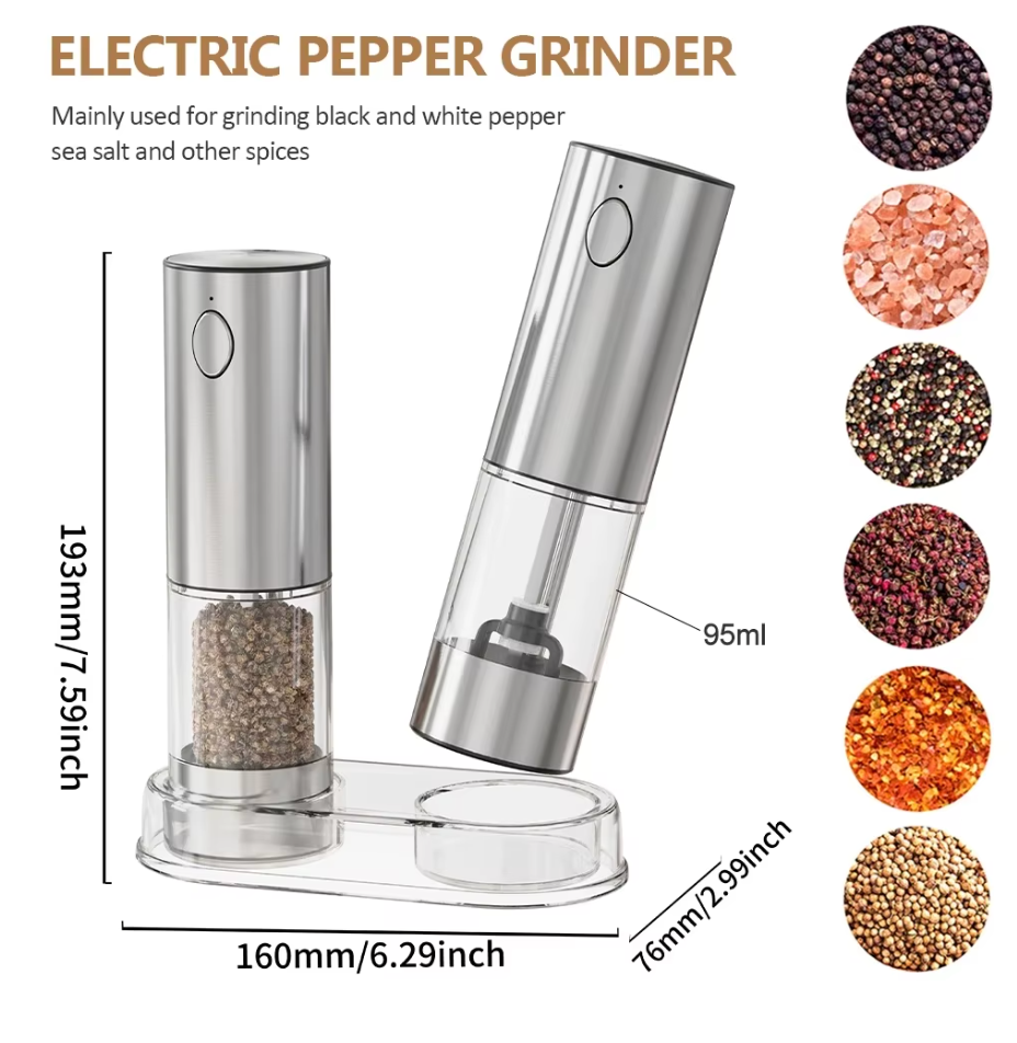 Electric Salt & Pepper Grinder Set