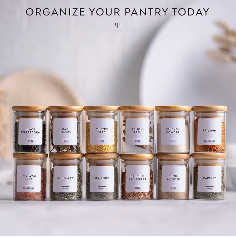 Modern Glass Spice Storage Containers