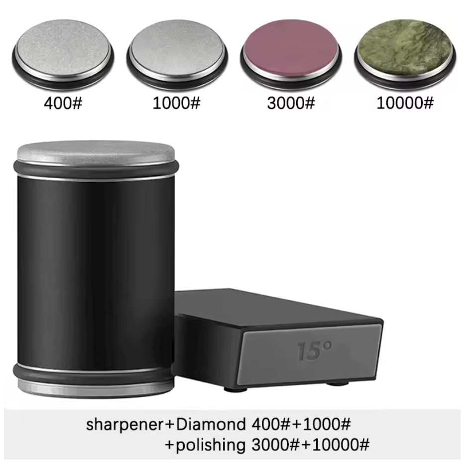 Magnetic Rolling Knife Sharpener Set – Diamond Sharpening System with Angle Guides