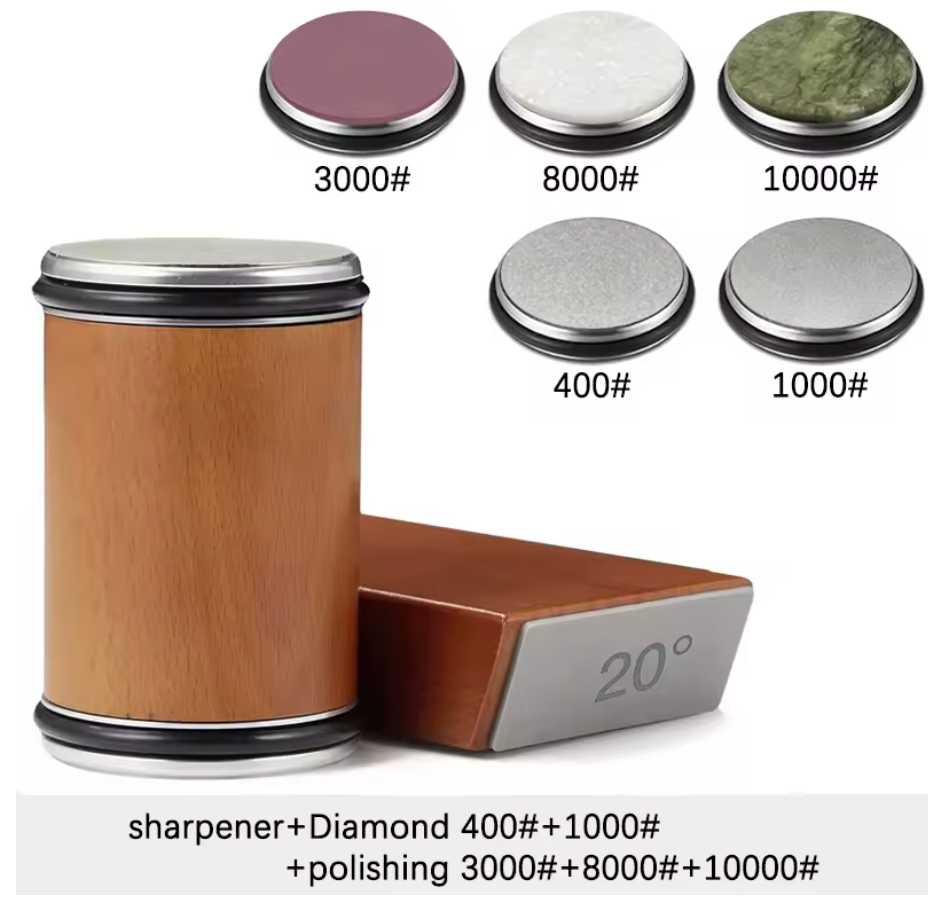 Magnetic Rolling Knife Sharpener Set – Diamond Sharpening System with Angle Guides