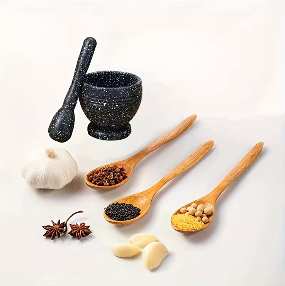 Classic Mortar & Pestle Grinding Bowl – Multi-Purpose Garlic, Spice & Herb Grinder
