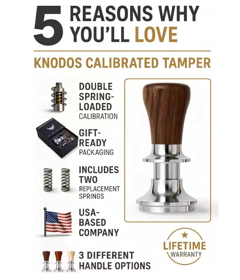 Precision Auto-Level Espresso Tamper – 54mm Stainless Steel Spring-Loaded Coffee Tamper